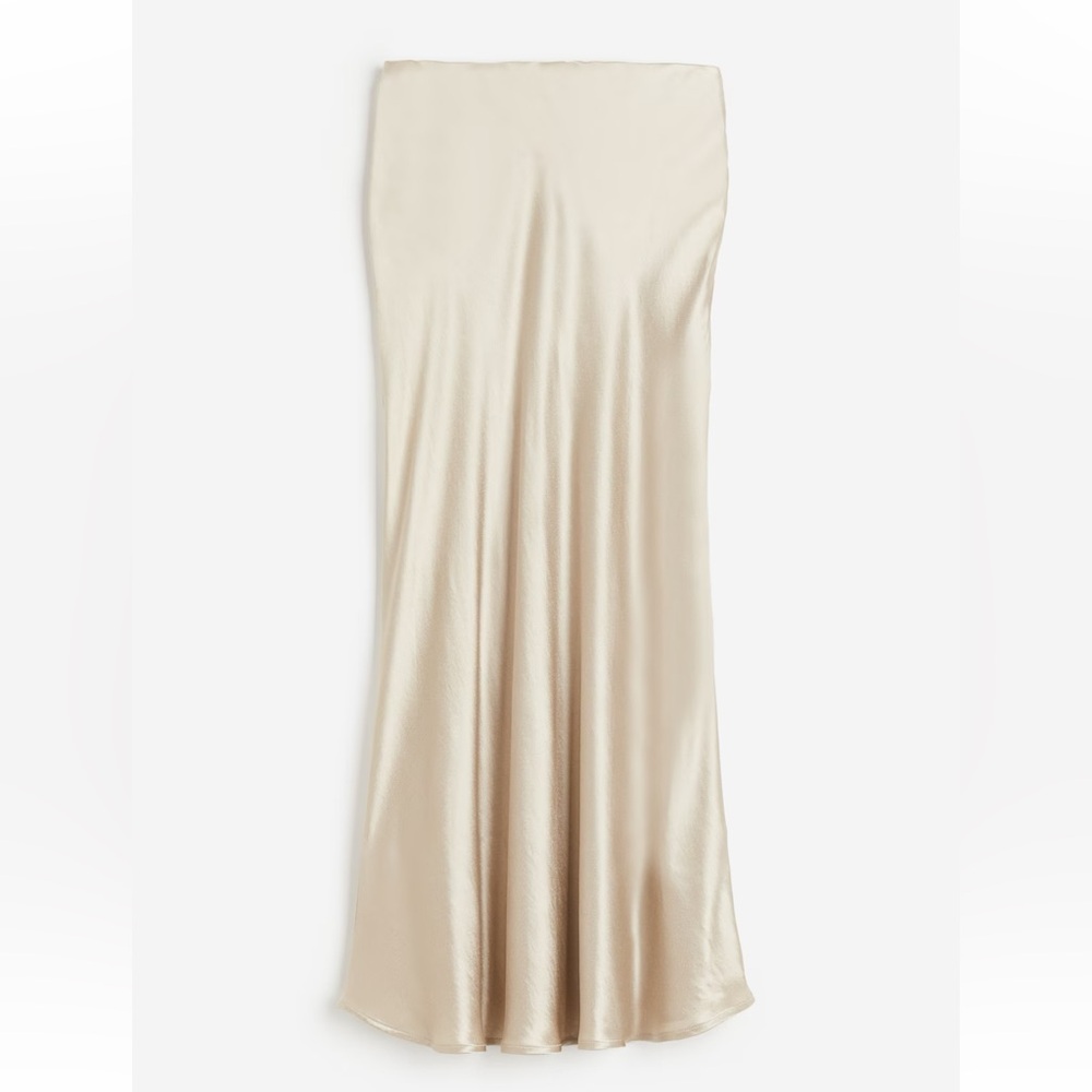 H&M Cream Satin Maxi Skirt